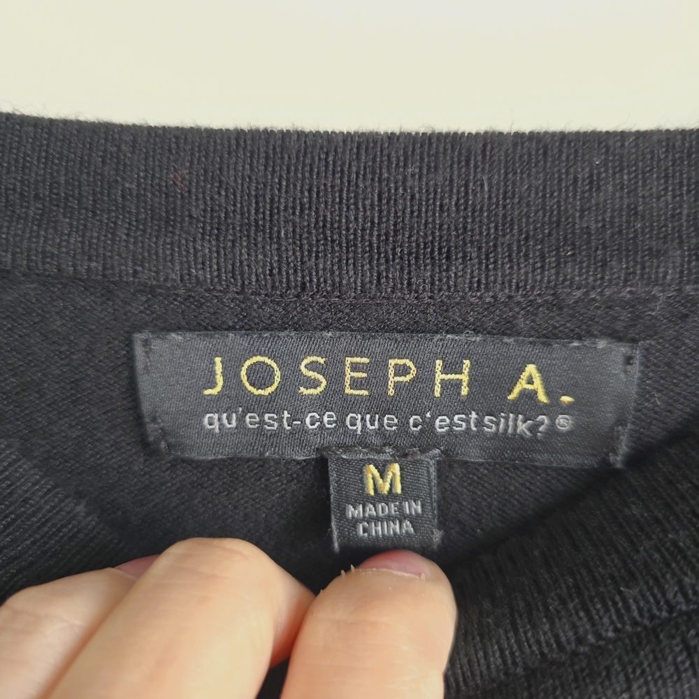 Joseph A Black Sweater with Fringe Sleeves - Picture 2 of 3